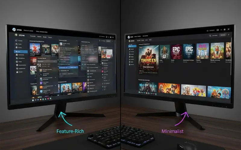 Steam&#s Feature Packed Interface Contrasts With Epic&#s Streamlined Approach