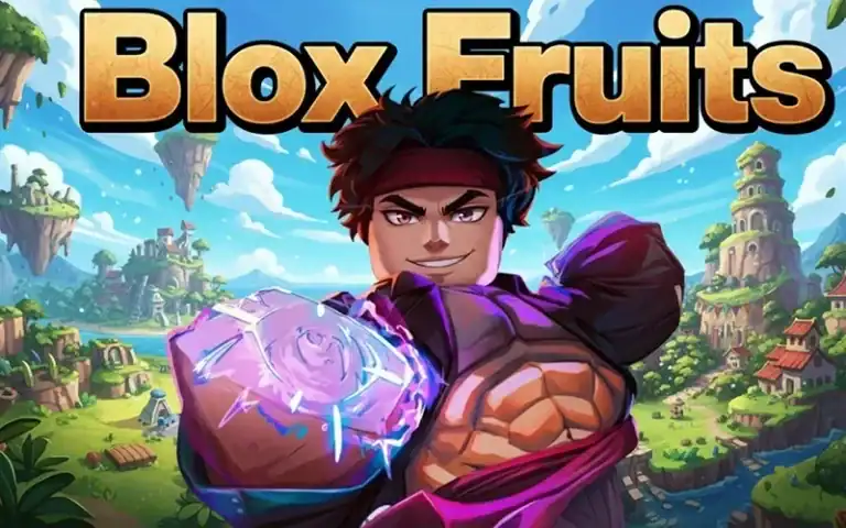 Dynamic Blox Fruits character wielding energy powers in a vibrant game world, highlighting gameplay and adventure elements.